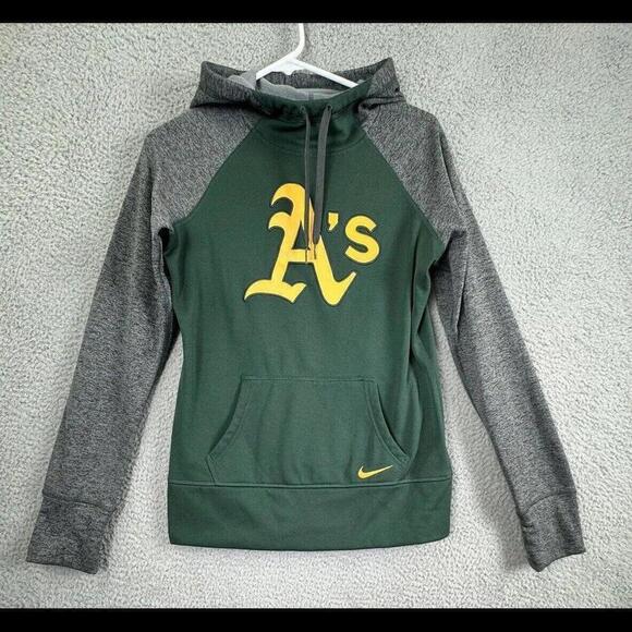 Nike Other - Nike Oakland Athletics As Womens SP Green Gray Pullover Logo Baseball Hoodie
